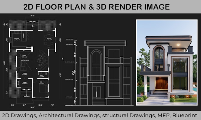 create architectural floor plans, elevations and sections