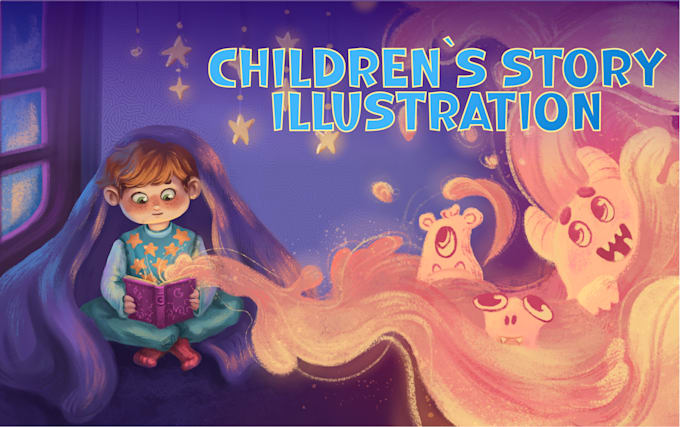 draw colorful children story book and comic pages