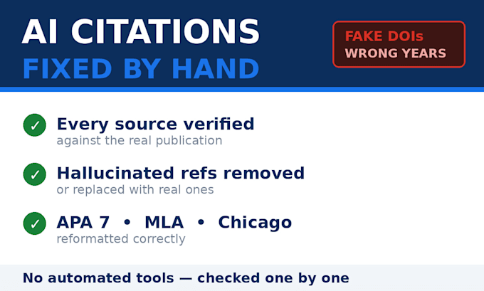 manually fix and verify your ai generated apa, mla and chicago citations
