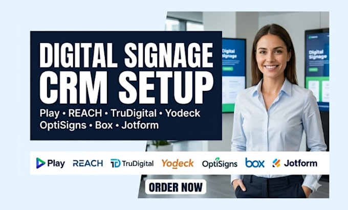 setup digital signage crm play reach trudigital yodeck optisigns box jotform