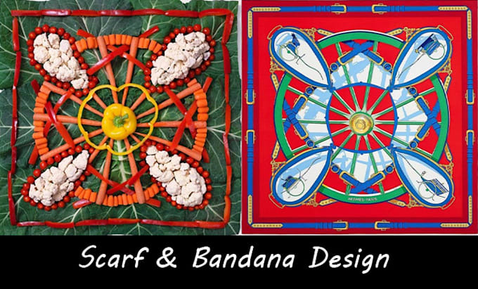 create scarf bandana pattern design for fabric print