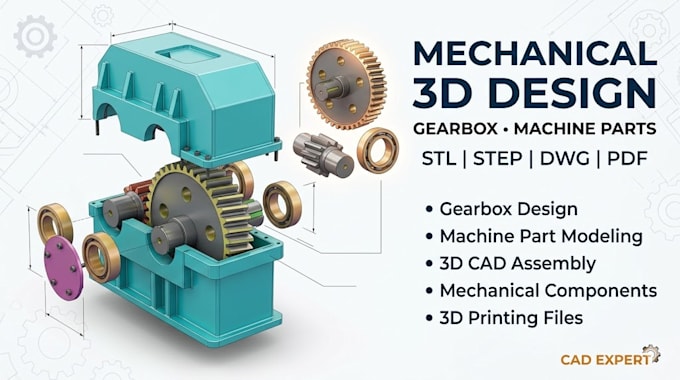do 3d cad modeling, machine design on autocad