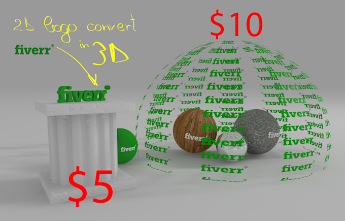convert logo 2d to 3d to any material