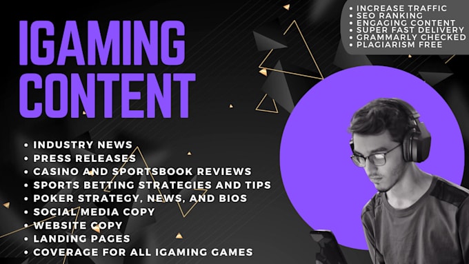 write expertly written SEO optimized igaming articles
