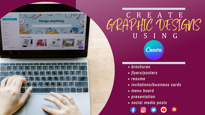 Create any graphic design using canva and its templates by ...