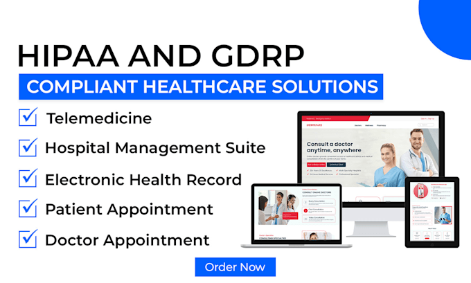 develop a hipaa grdp compliant healthcare web and mobile apps