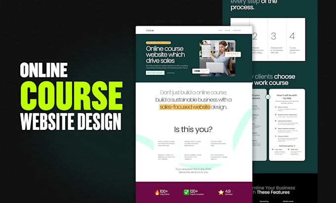 create an online course website with framer and teachable, thinkific