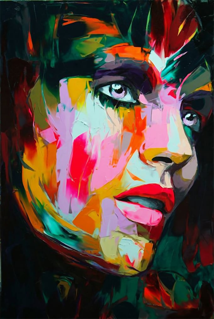 Abstract art, portrait, oil paint, digital art for you by