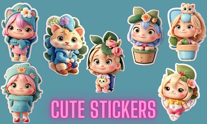 Create adorable stickers for printing or selling on etsy by Sinadah ...