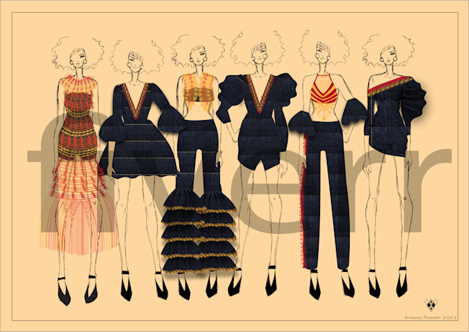 do captivating hand drawn fashion illustrations