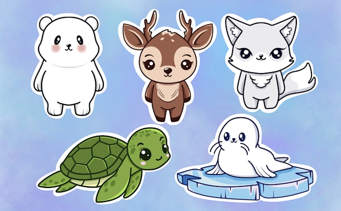 draw cute cartoon animal, mascot or character