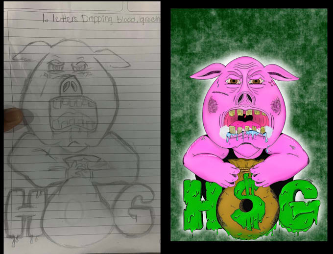 Recreate designs from pencil to digital art by Ashantipender Fiverr