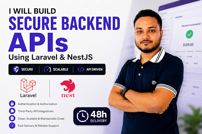 create secure backend apis using laravel and nestjs