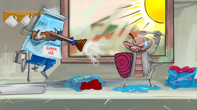 design 2d game concept art background and environment