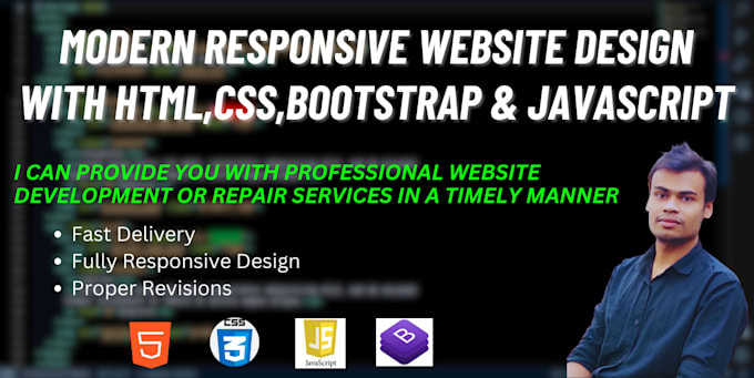 Create a responsive website using html, css,js and bootstrap by ...