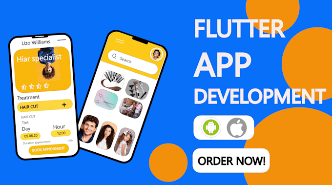 develop mobile app using flutter for both IOS and android