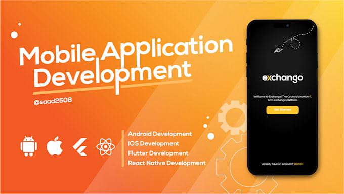 develop android and ios mobile app flutter app react native app