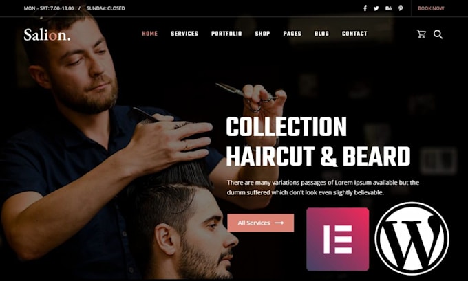 design barbershop shop website