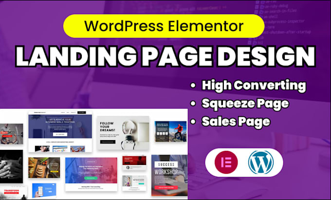 design high converting elementor landing page, sales funnel, sales page