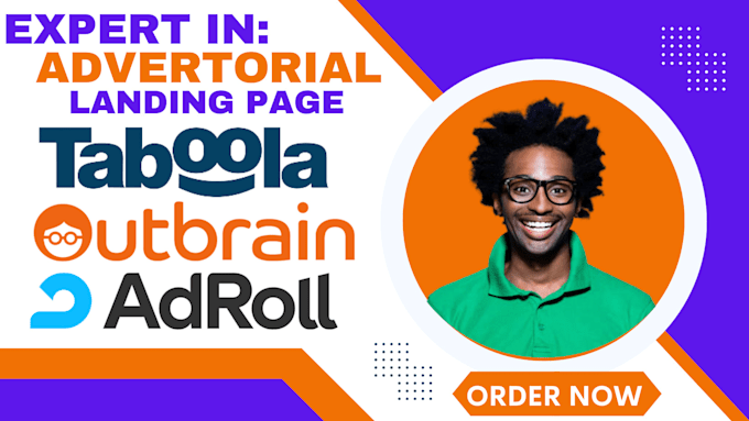 Design advertorial landing page for native ads outbrain taboola and