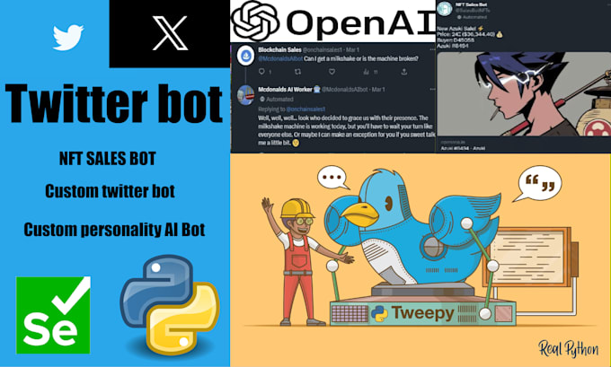 use tweepy python API or selenium to develop a twitter x  bot