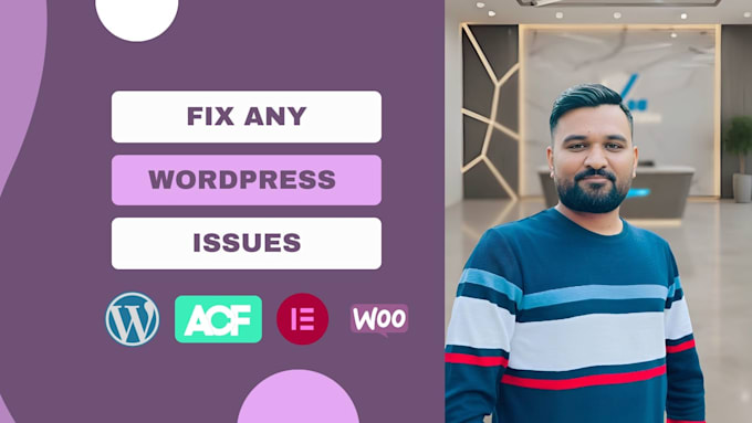 fix any wordpress, elementor, acf or woocommerce issues