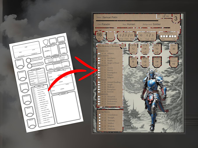Craft the ultimate character sheet by Trentonius | Fiverr