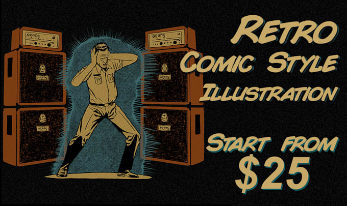 create retro comic style illustration for you