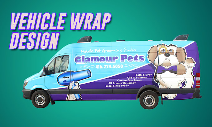 HOT Van Wrap Mobile Dog Grooming Vans Near Me Van Wrap Pet