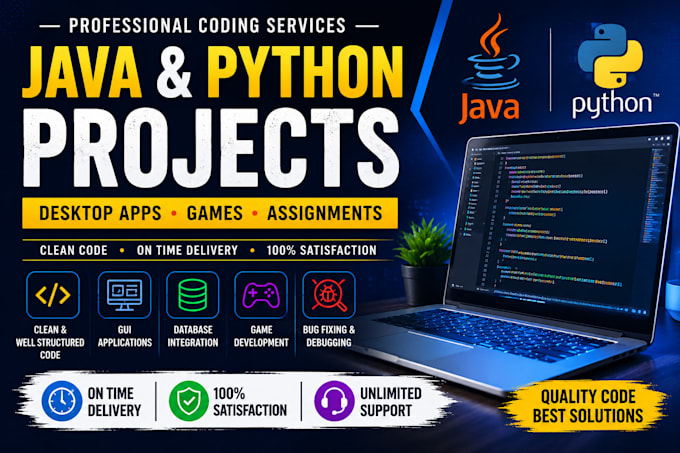 code java and python projects, applications and games