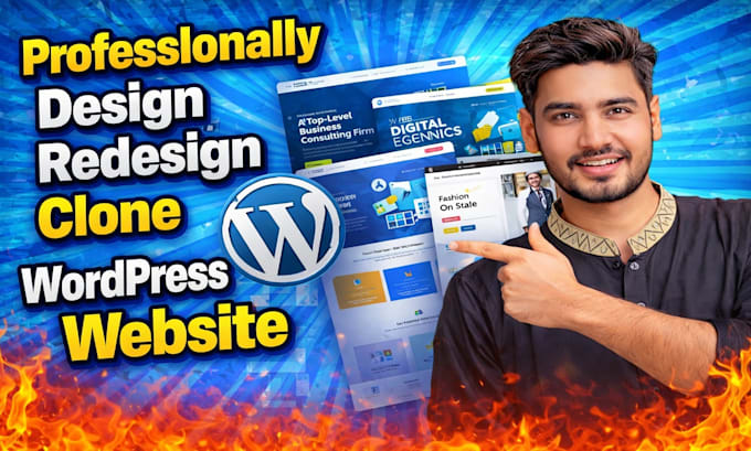professionally design redesign clone wordpress website