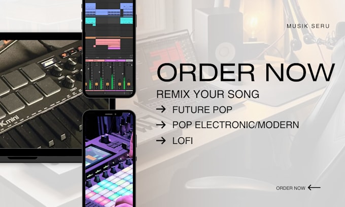 transform your song into a unique future pop, electronic, or lofi remix