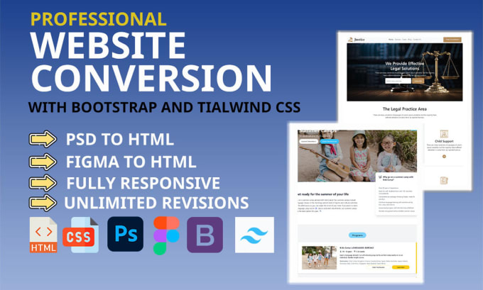 Convert your psd or figma to html with responsive design using ...