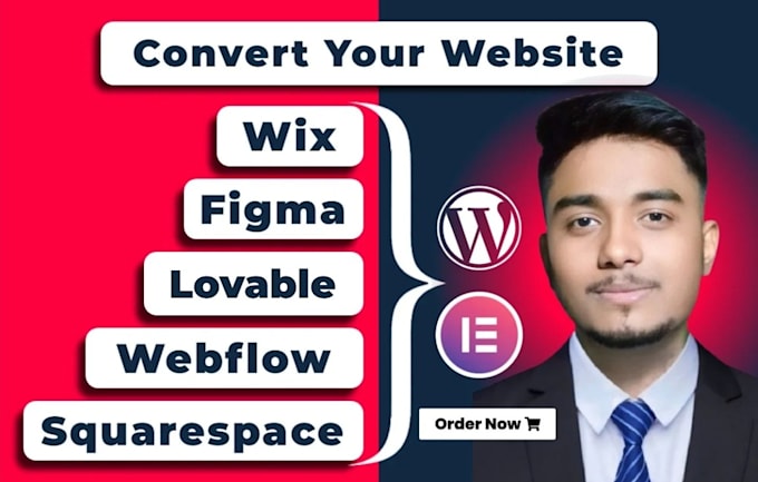 convert clone figma, lovable, webflow, squarespace, wix to wordpress website