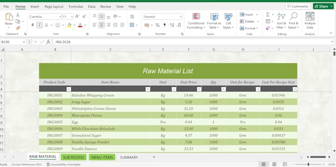 provide total restaurant food costing and pricing solution