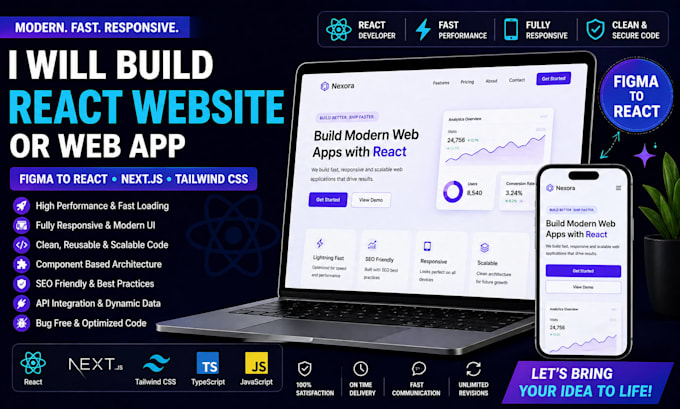 build react website or convert figma to react