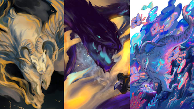 draw animal creatures or dragons for dungeon and dragons