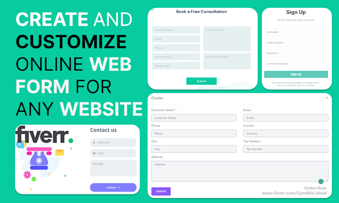 create customize online web form for any website