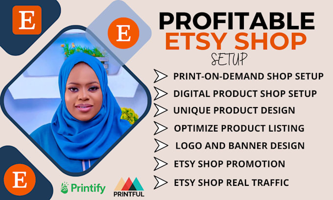 Setup a profitable etsy print on demand shop digital product listing ...