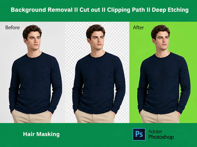 do professional hair masking and background removal in photoshop,