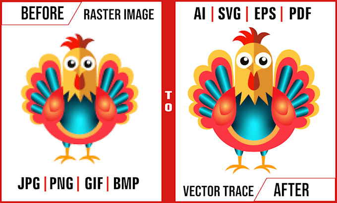 manually do logo vector trace, image vectorization, raster to vector your design