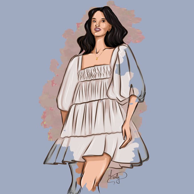 Draw a fashion illustration for only 5 dollars by Bogdanasenyuk | Fiverr