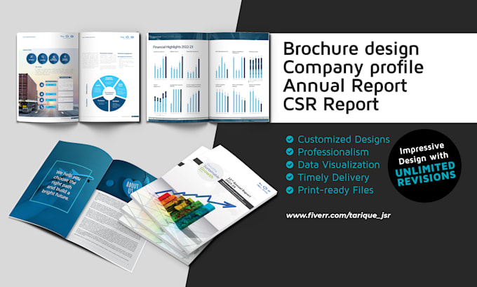 design a brochure, company profile, annual report, and csr report