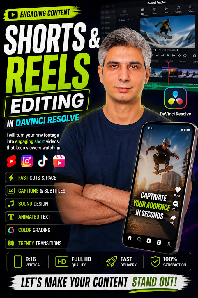 edit engaging shorts and reels in davinci resolve