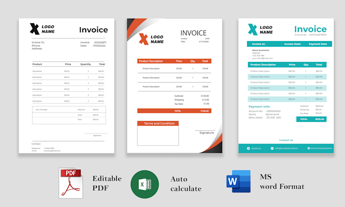 design professional price list, invoice, letterhead, quotation