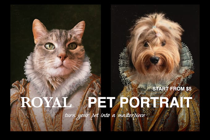 custom royal pet portrait historical renaissance for gift