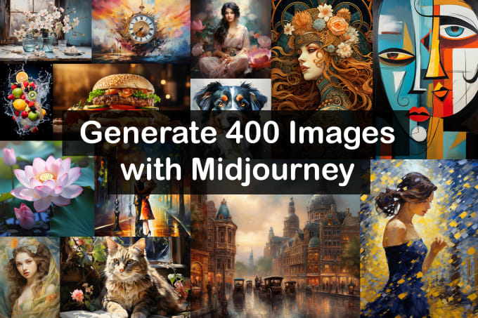 Best Price! I will generate up to 3000 images with midjourney ai in bulk from your prompts