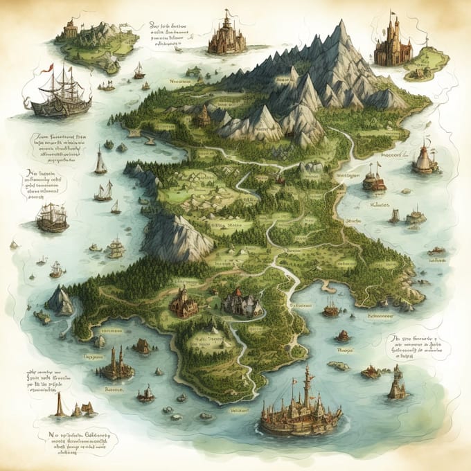 Draw an amazing fantasy map illustration for you by Natalielily Fiverr