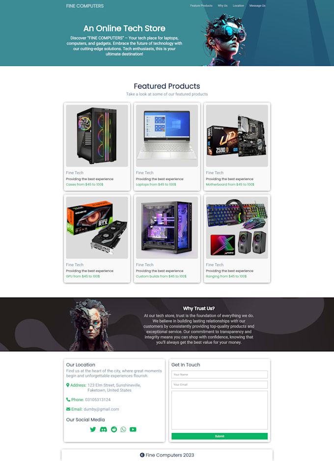 Create a landing page using html css javascript by Codingfreak885 | Fiverr