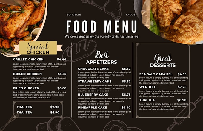 Design a creative awesome restaurant menu food menu by Craftz_pro | Fiverr
